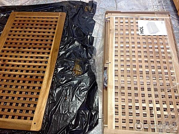 Тонировка мебели из необработанной древесины. Стол-сундук Икеа Хол. На фото разница оттенков.